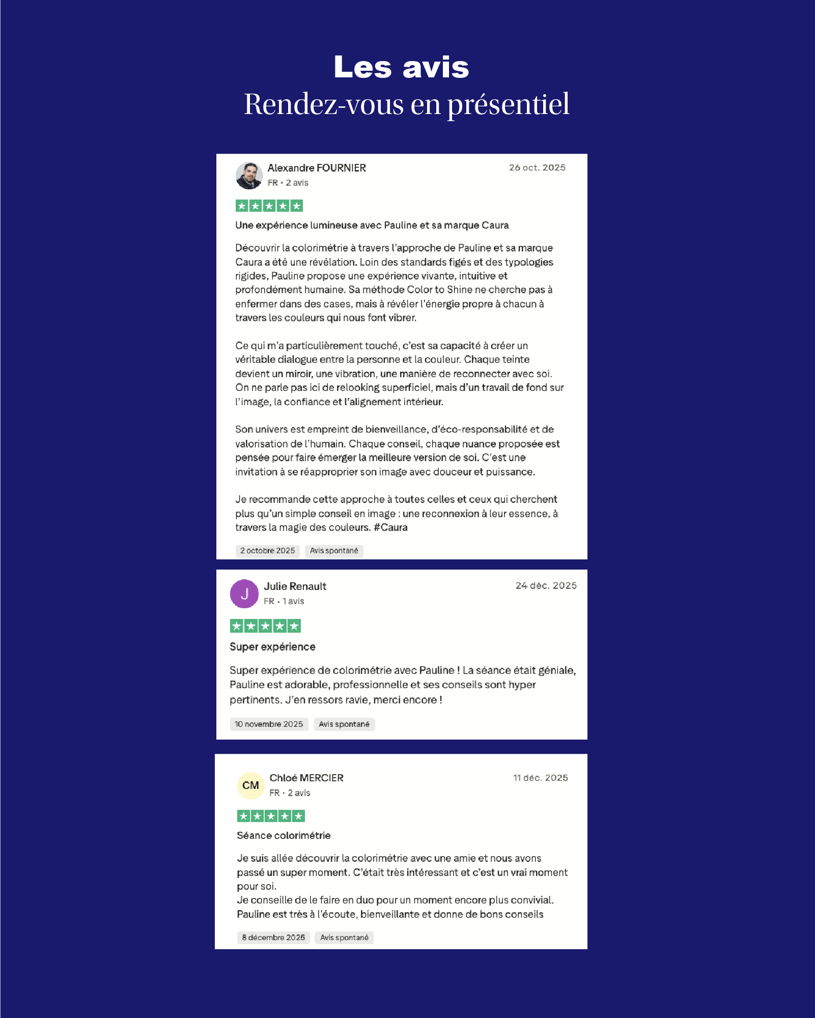 Colorimétrie en duo en présentiel à Laval